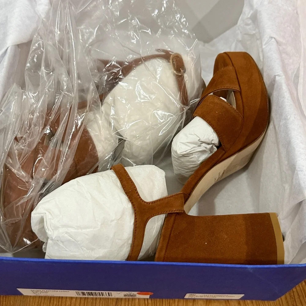 Stuart Weitzman Brown Suede Dayna Platform Sandal